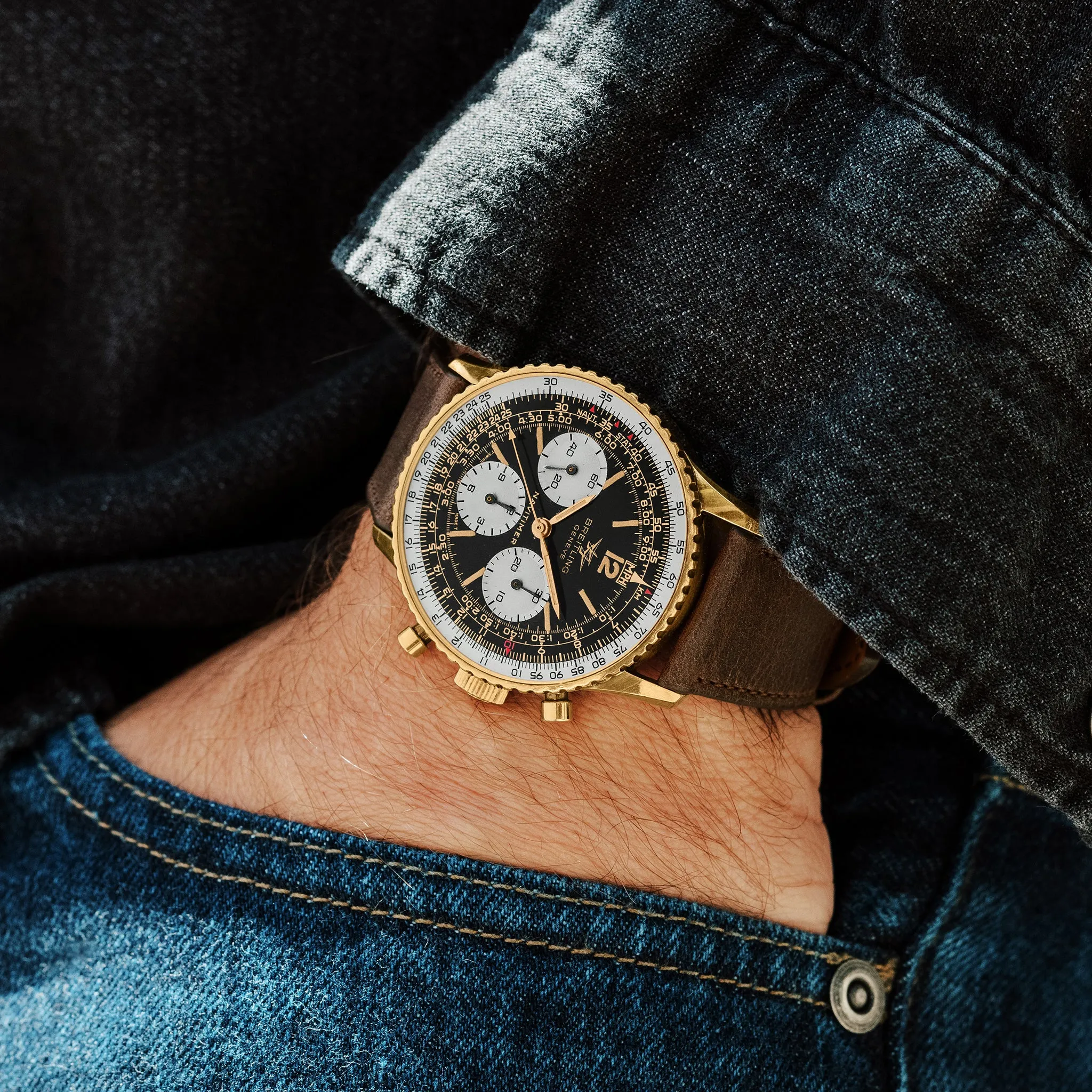 1960s Breitling Navitimer Ref. 806 In Plated Yellow Gold
