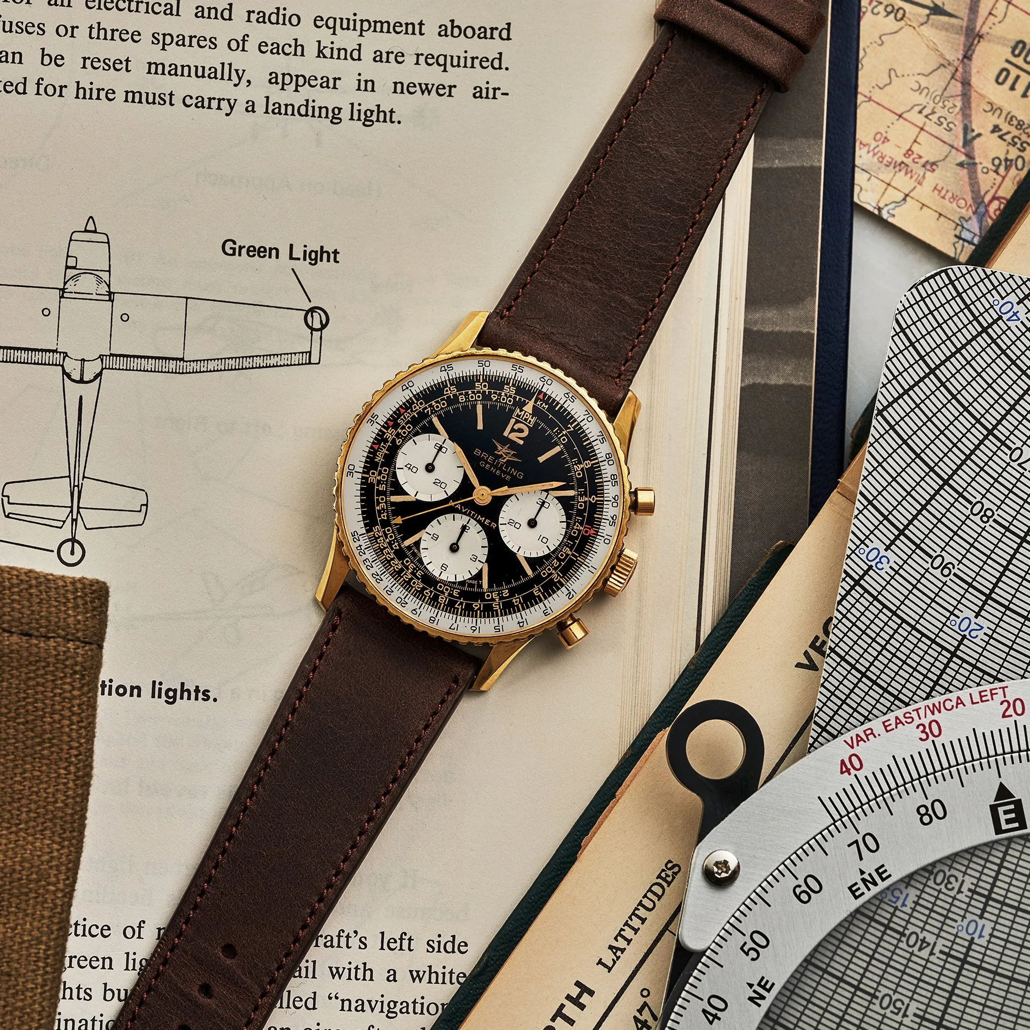 1960s Breitling Navitimer Ref. 806 In Plated Yellow Gold