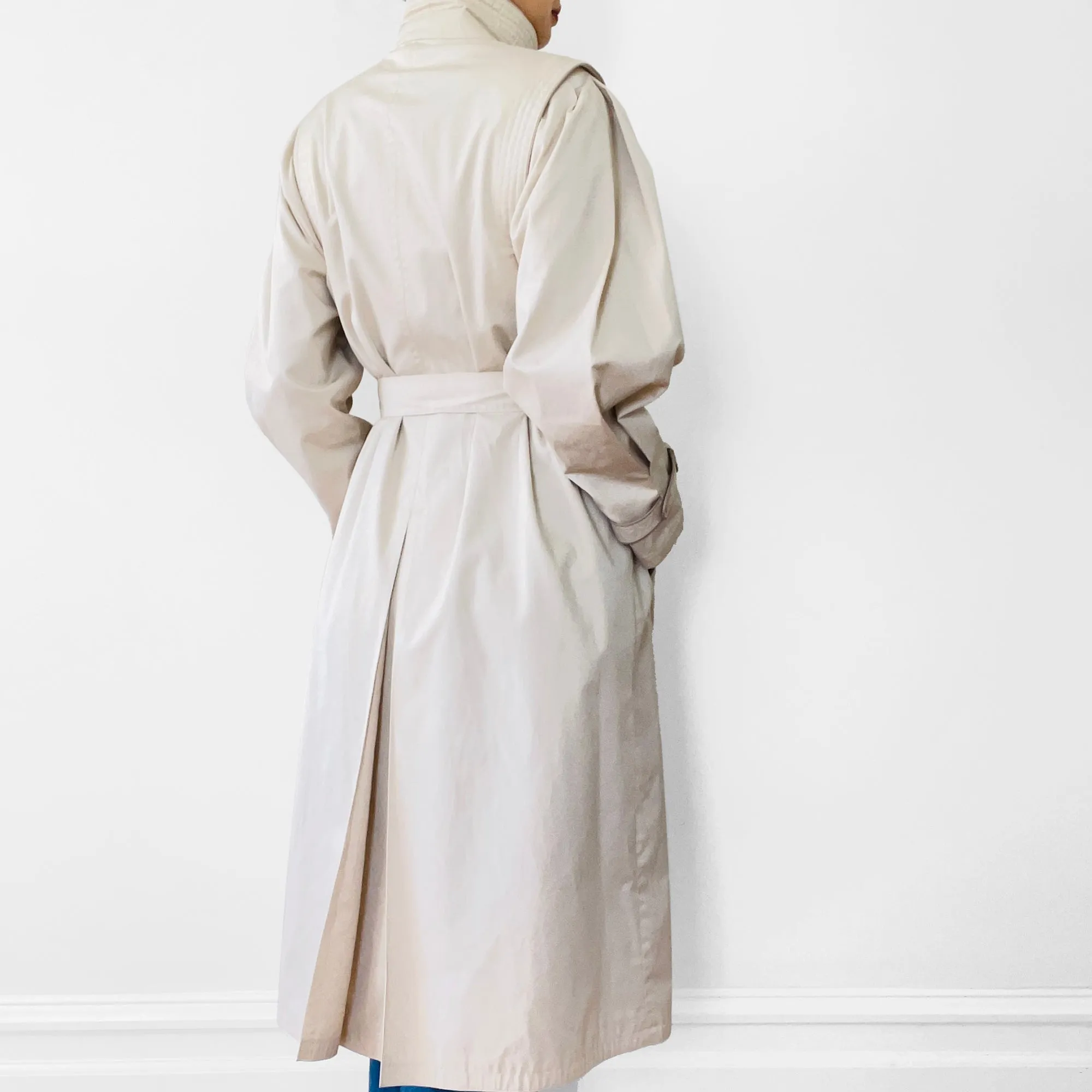 1970s Piped High-Collared Spring Trench Coat