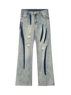 1984 Vintage Washed Split Structure Hip-Hop Jeans