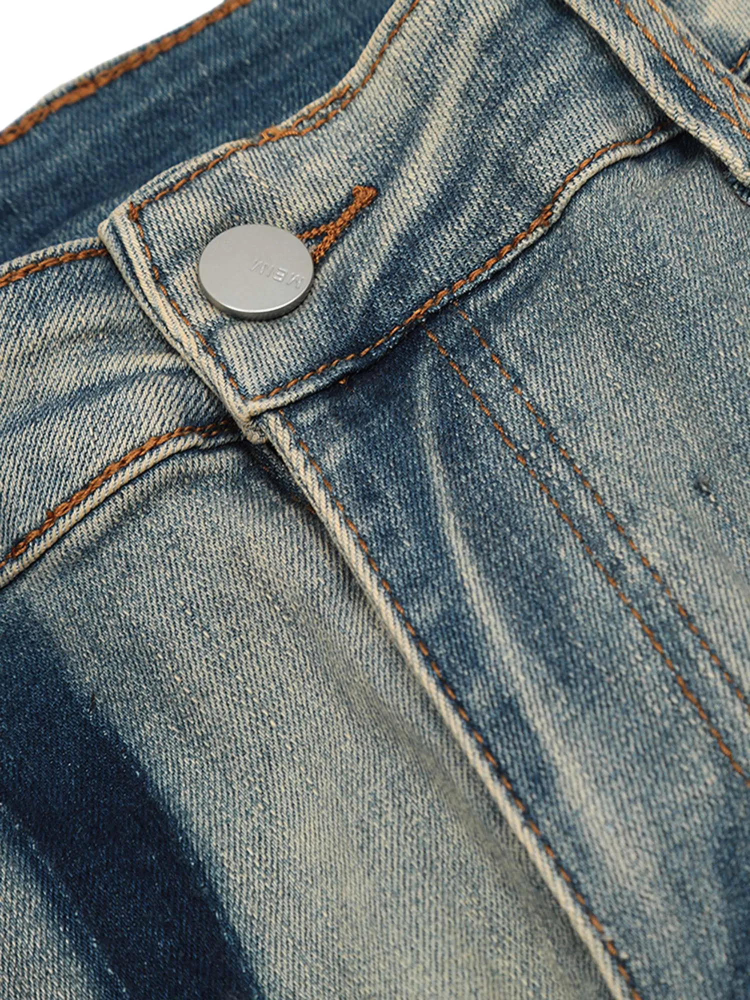 1984 Vintage Washed Split Structure Hip-Hop Jeans