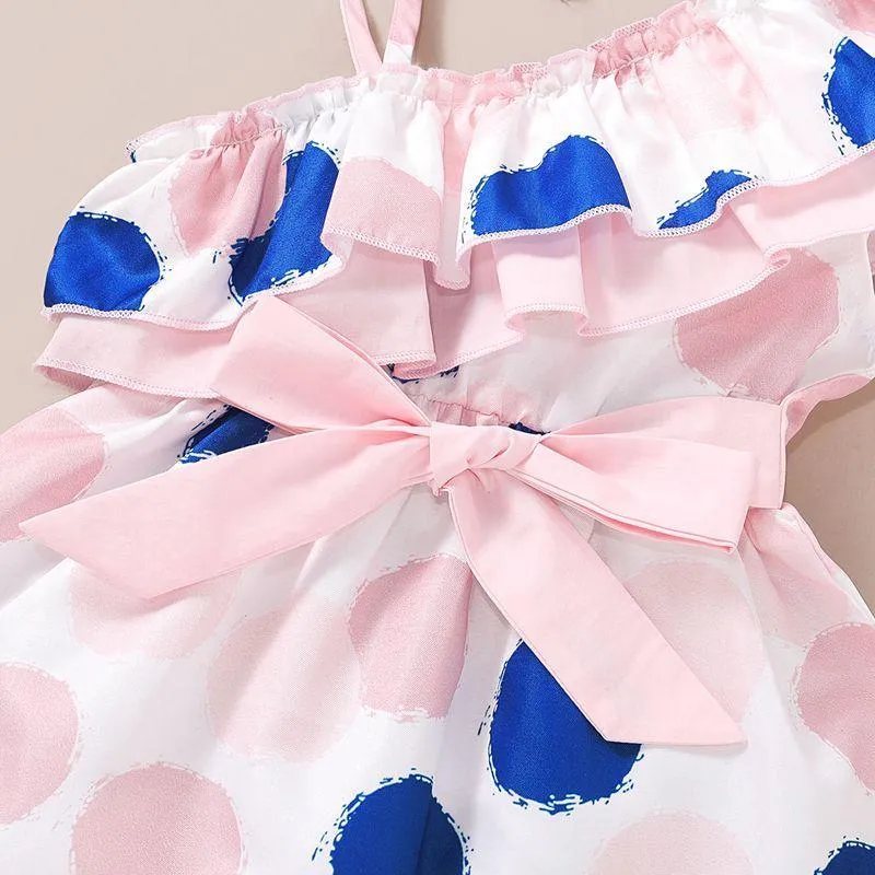 2-piece Polka Dot Dress & Headband for Toddler Girl
