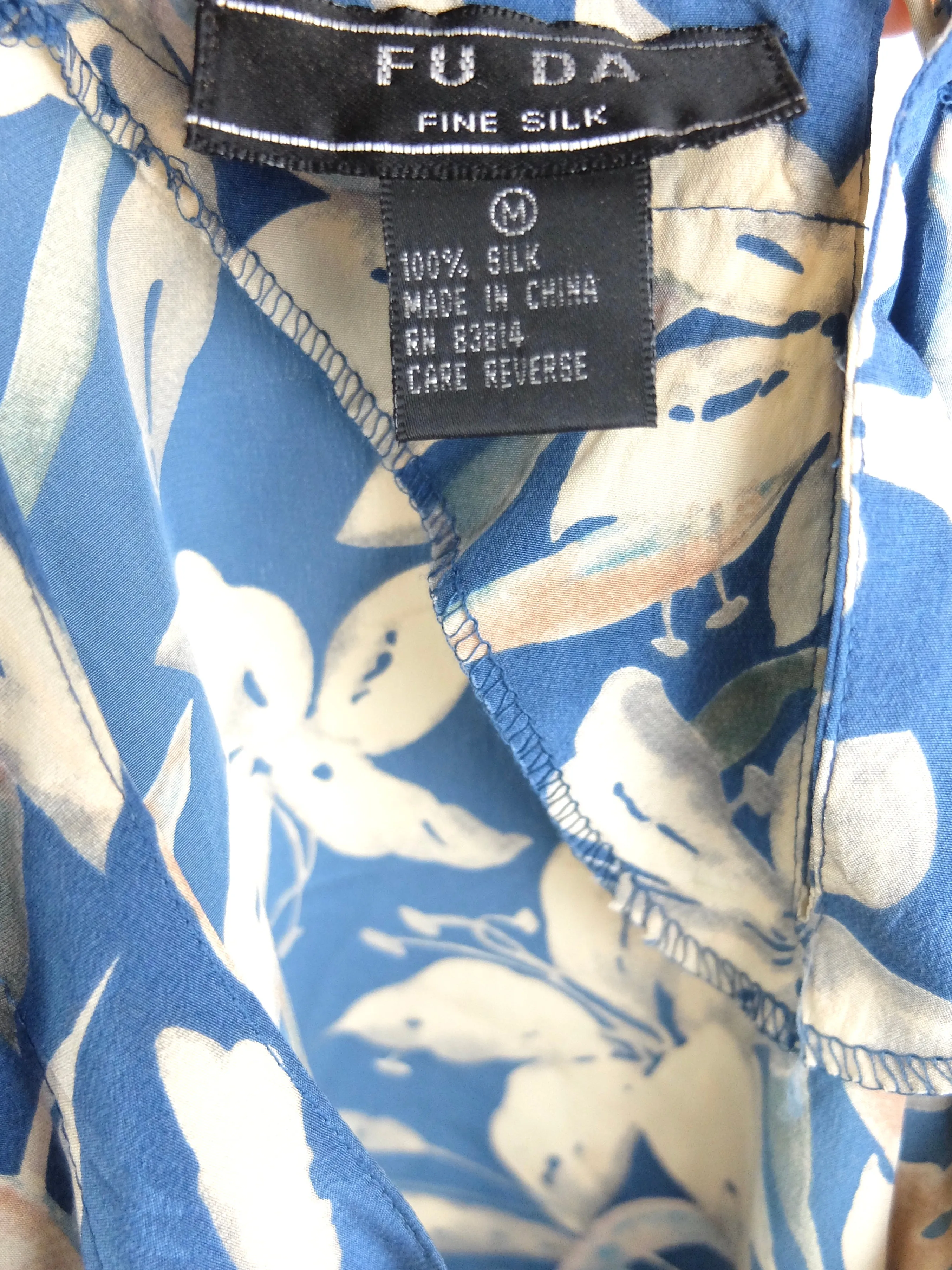 80s Silk Tropical Hawaiian Floral Pullover Half Sleeve Blouse