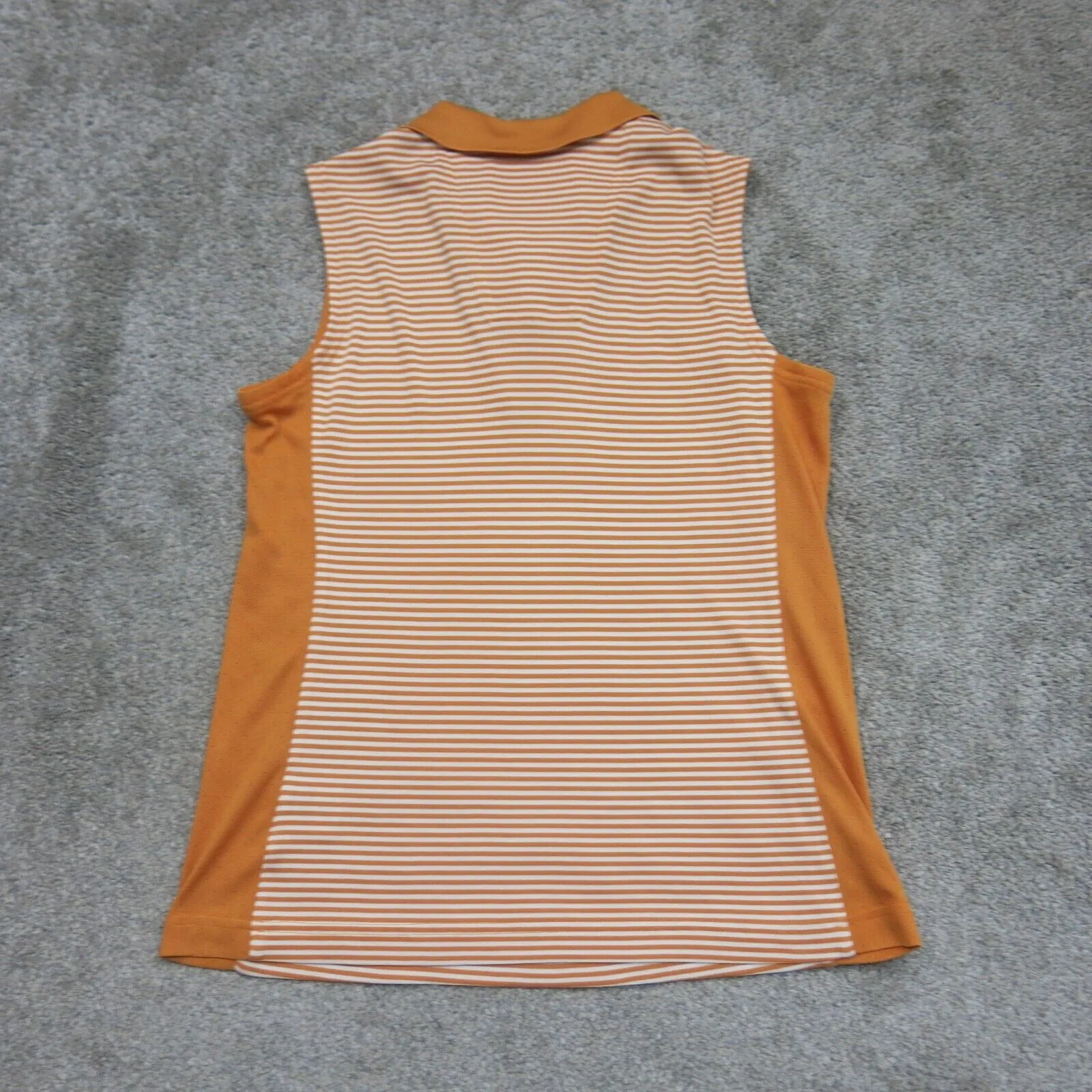 Adidas Climacool Womens Pullover Polo Shirt Sleeveless Orange White Size Small