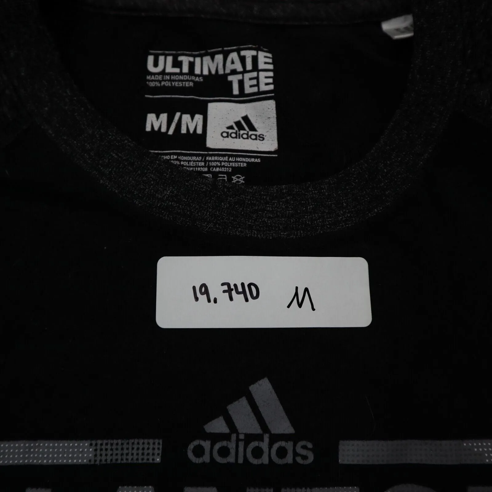 Adidas Men Casual Pullover T Shirt Short Sleeve Crew Neck Black Size Medium