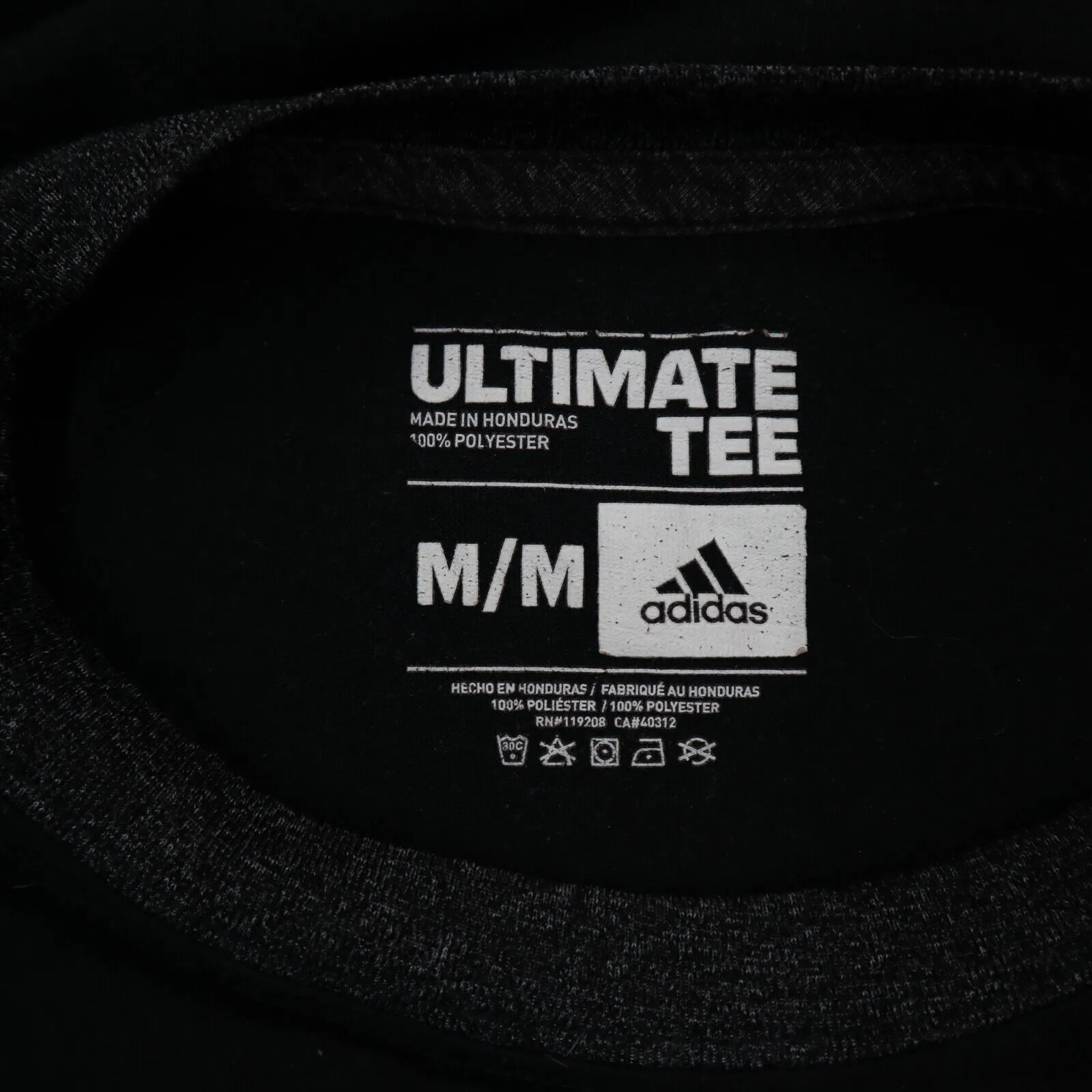 Adidas Men Casual Pullover T Shirt Short Sleeve Crew Neck Black Size Medium