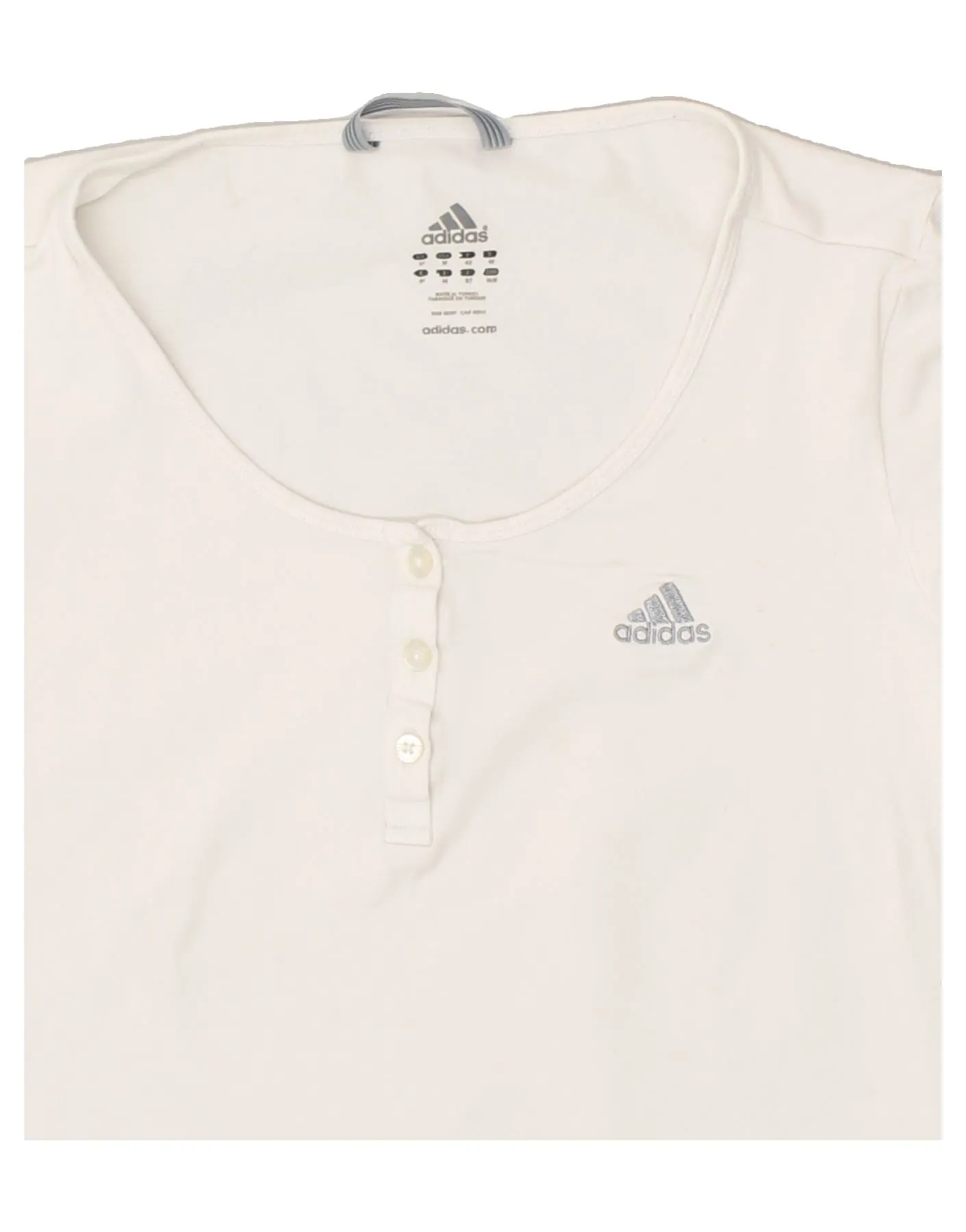 ADIDAS Womens T-Shirt Top UK 14 Medium White Cotton