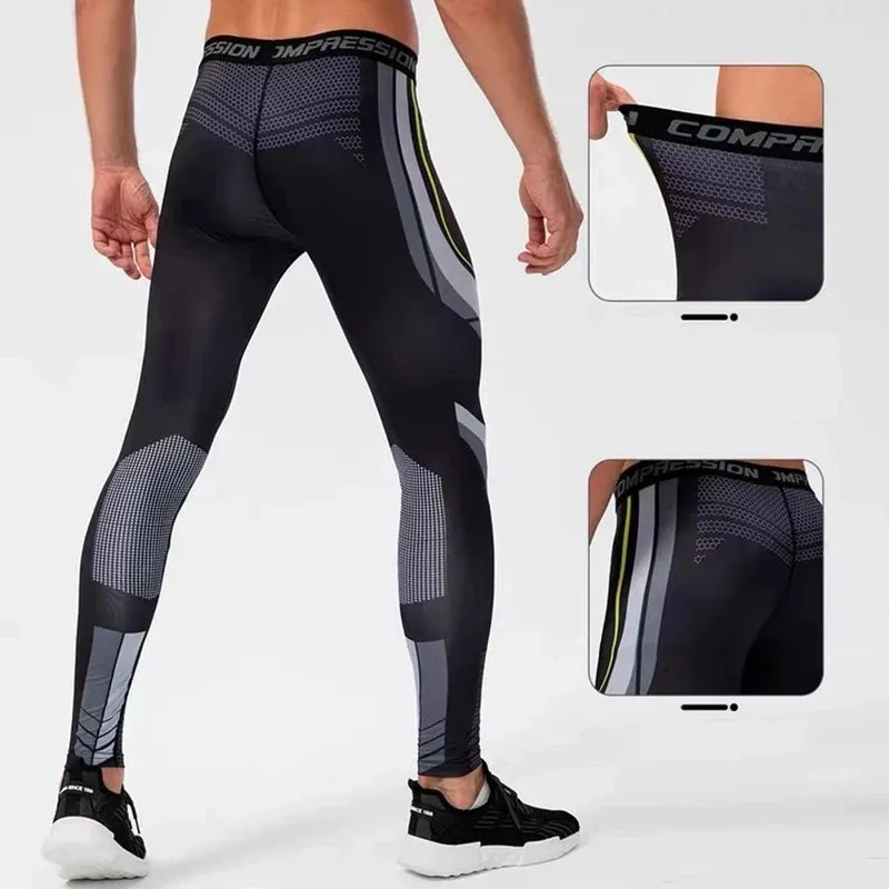Aidase Men's Running Leggings Sportswear Quick Dry Gym Fitness Tights Workout Training Jogging Sports Trousers Compression Sport Pants