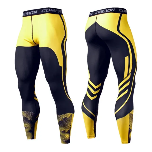 Aidase Men's Running Leggings Sportswear Quick Dry Gym Fitness Tights Workout Training Jogging Sports Trousers Compression Sport Pants