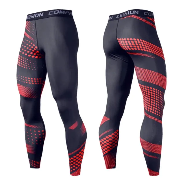Aidase Men's Running Leggings Sportswear Quick Dry Gym Fitness Tights Workout Training Jogging Sports Trousers Compression Sport Pants
