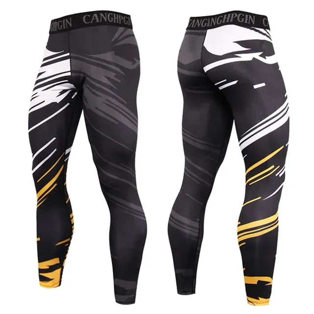 Aidase Men's Running Leggings Sportswear Quick Dry Gym Fitness Tights Workout Training Jogging Sports Trousers Compression Sport Pants