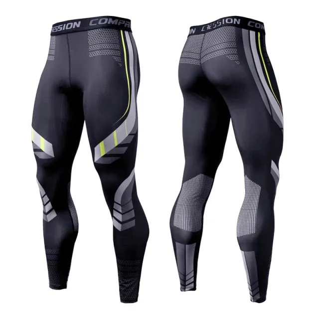Aidase Men's Running Leggings Sportswear Quick Dry Gym Fitness Tights Workout Training Jogging Sports Trousers Compression Sport Pants