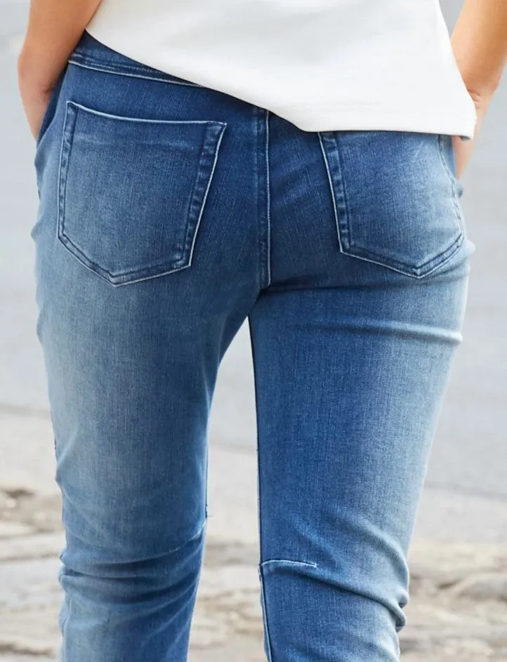 Alex Denim Joggers - Denim Blue