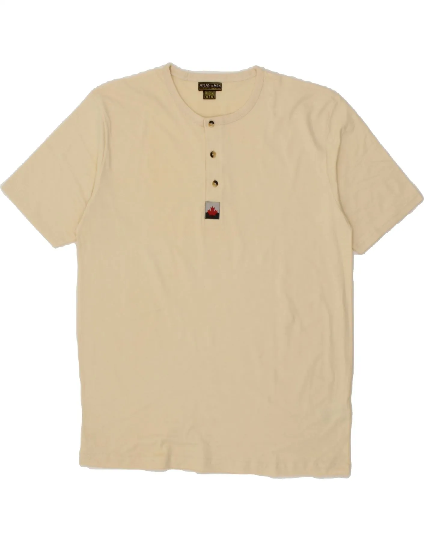 ATLAS FOR MEN Mens T-Shirt Top XL Beige Cotton