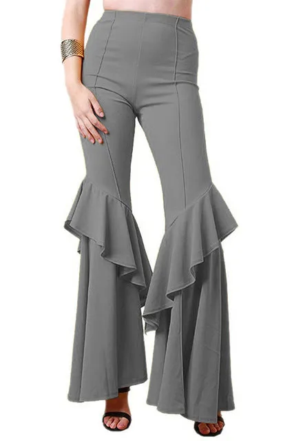 Autumn 2018 Trousers Women High Waist Black White Pants Flare Pants Woman Wide Leg Pants Female Big Size Pantalon Femme Mujer