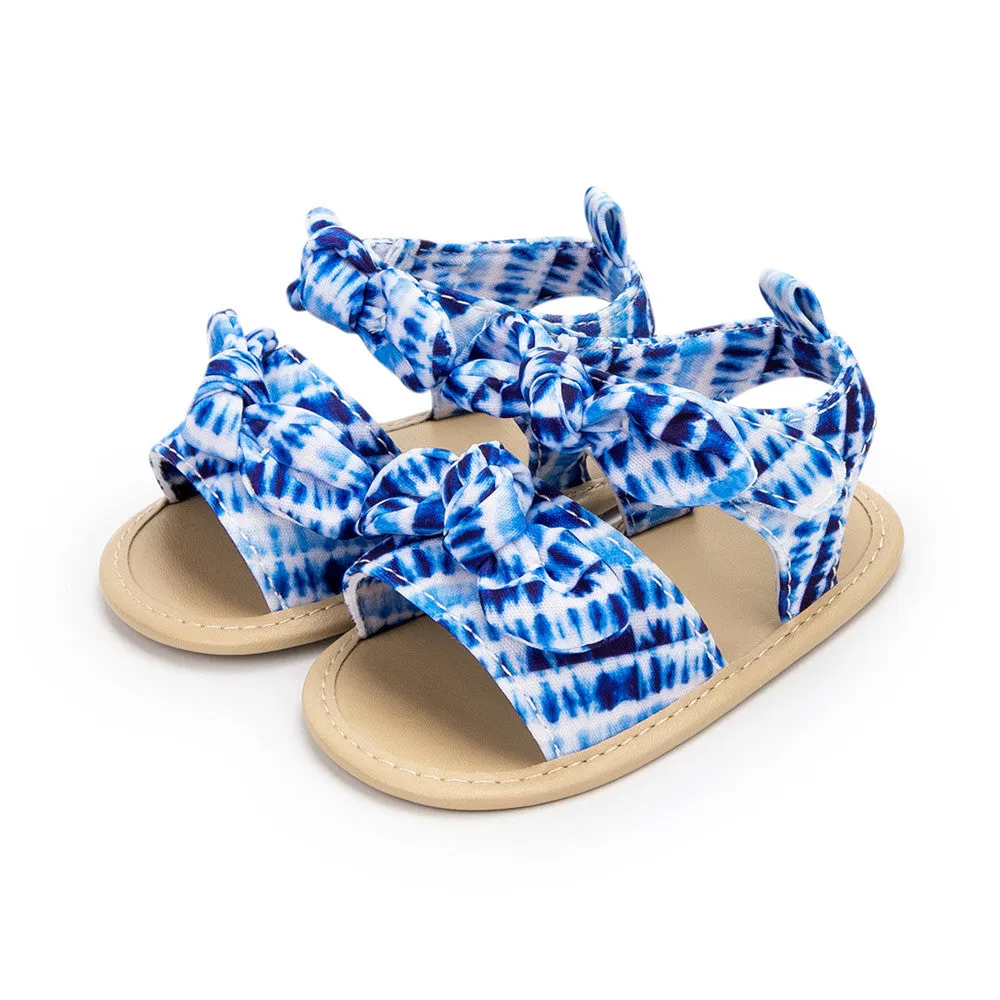 Baby Girls Bow Decor Tie Dye Sandals baby boy clothes wholesale