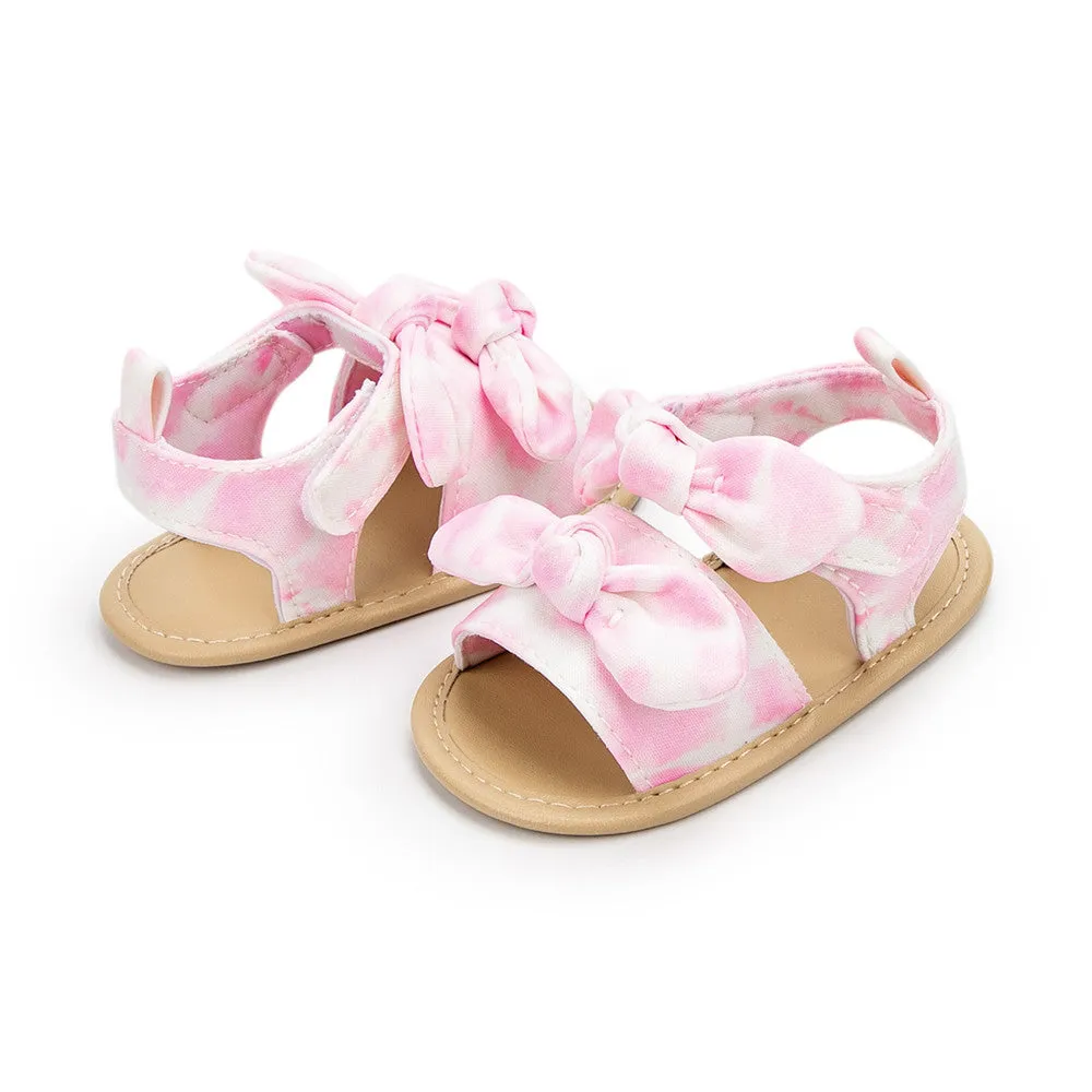 Baby Girls Bow Decor Tie Dye Sandals baby boy clothes wholesale