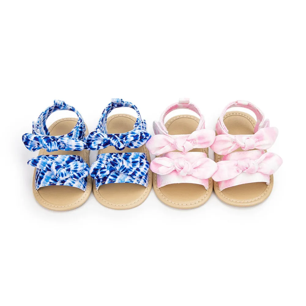 Baby Girls Bow Decor Tie Dye Sandals baby boy clothes wholesale