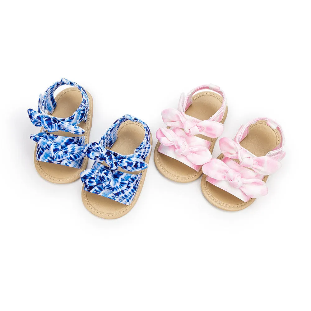 Baby Girls Bow Decor Tie Dye Sandals baby boy clothes wholesale