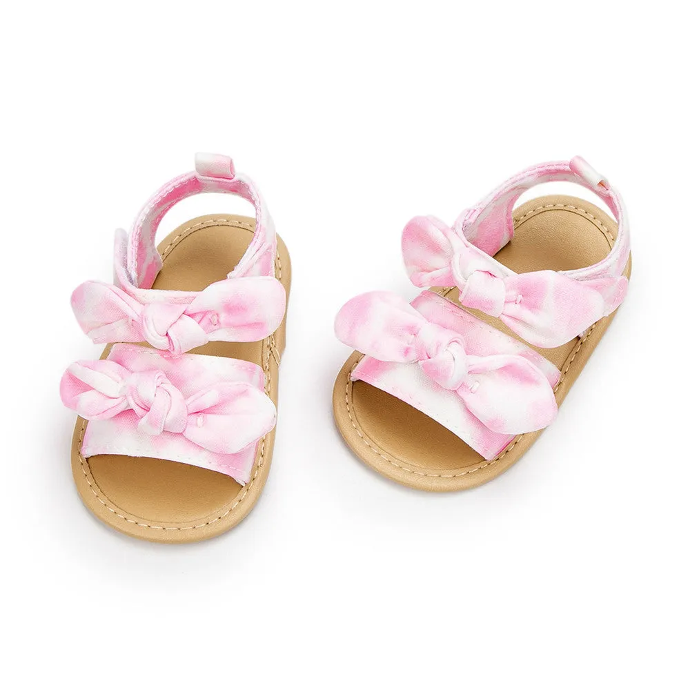 Baby Girls Bow Decor Tie Dye Sandals baby boy clothes wholesale