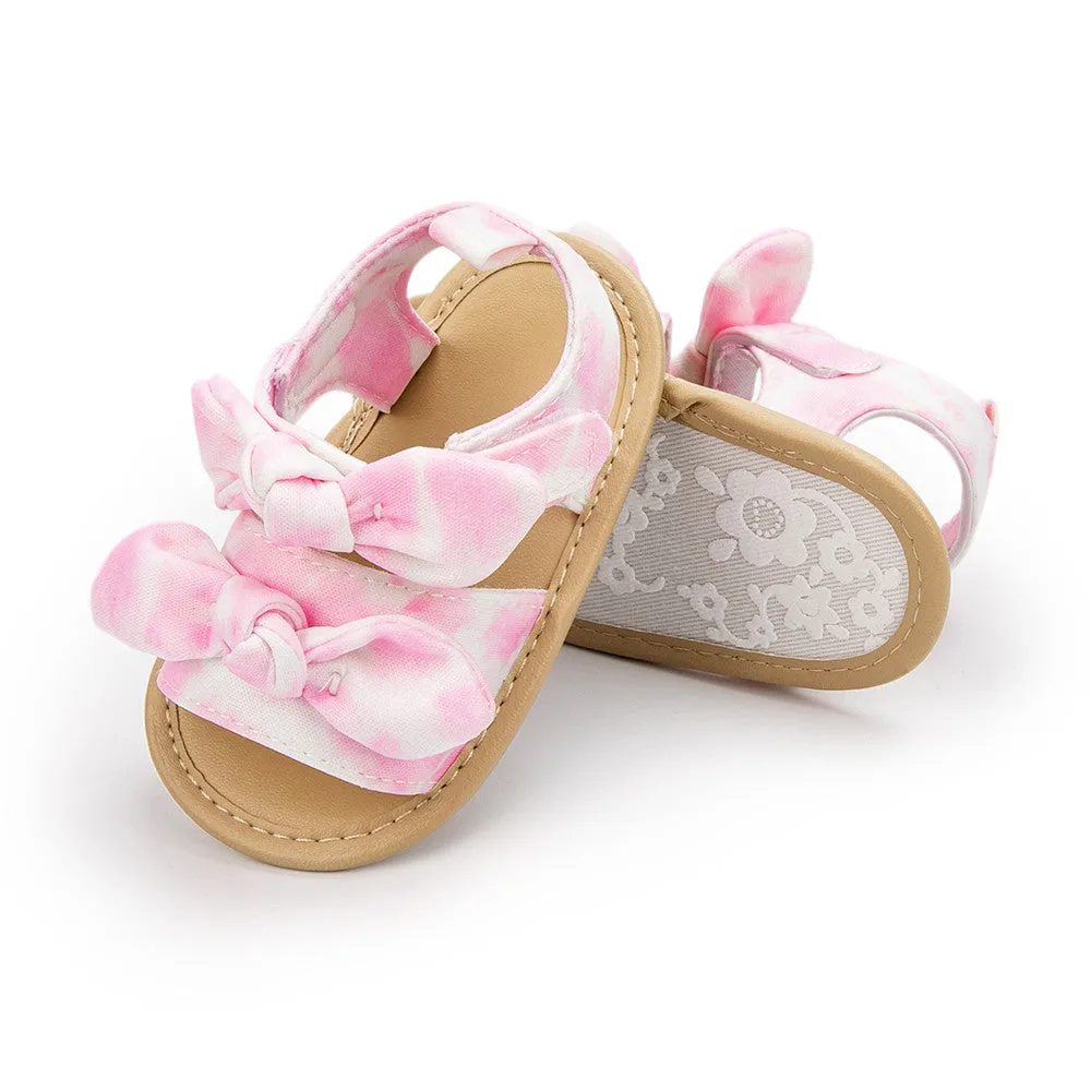 Baby Girls Bow Decor Tie Dye Sandals baby boy clothes wholesale