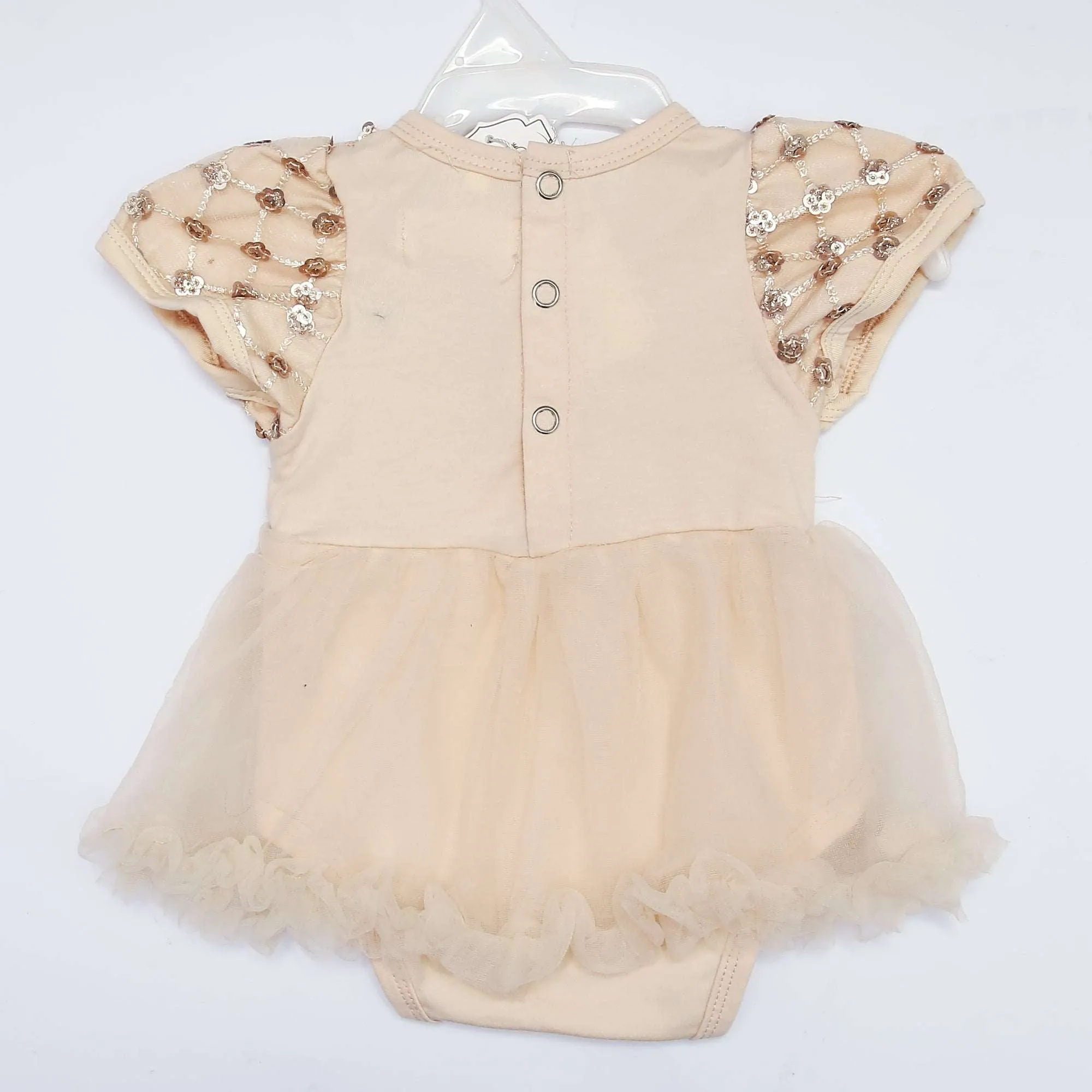 BABY GIRLS DRESS CHEST SQNCE BOW