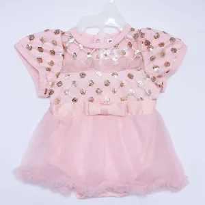 BABY GIRLS DRESS CHEST SQNCE BOW