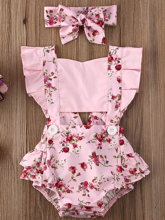 Baby We Love Ruffles Onesie with Headband Set