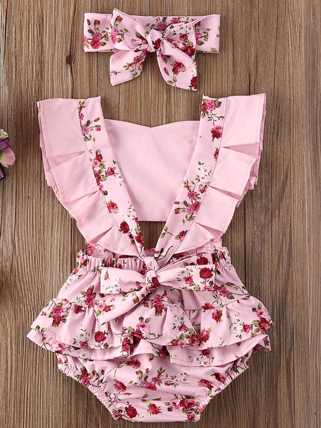 Baby We Love Ruffles Onesie with Headband Set