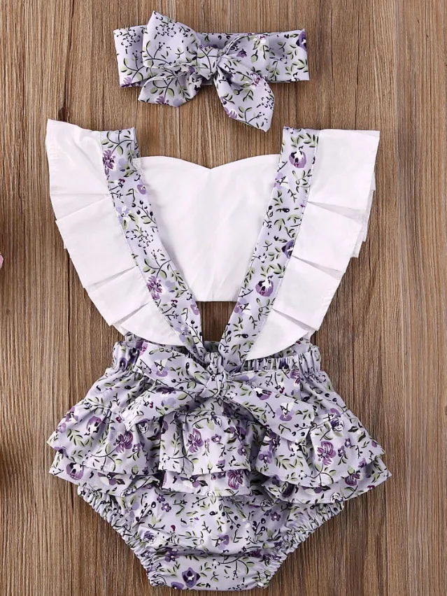 Baby We Love Ruffles Onesie with Headband Set