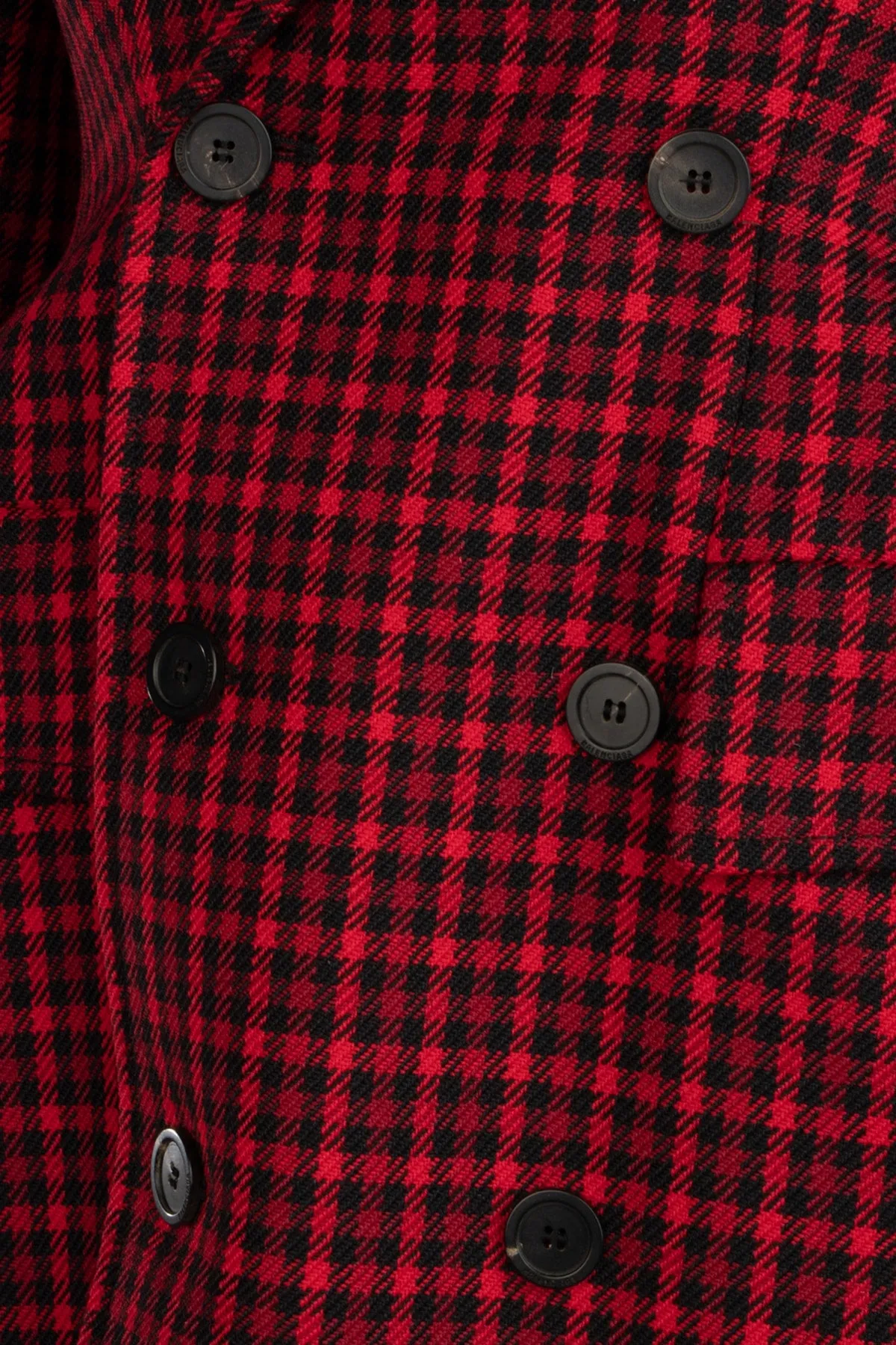 Balenciaga Hourglass Plaid Double-Breasted Coat
