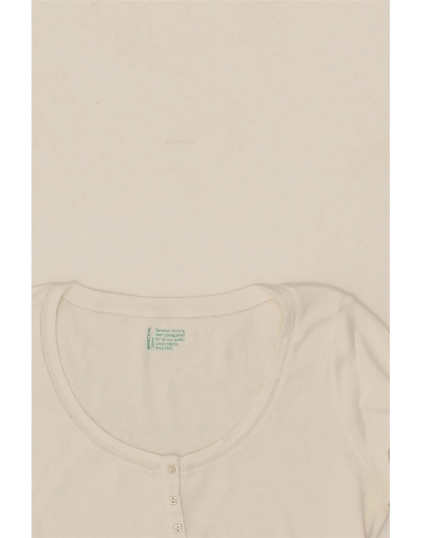 BENETTON Womens T-Shirt Top UK 14 Large White Cotton