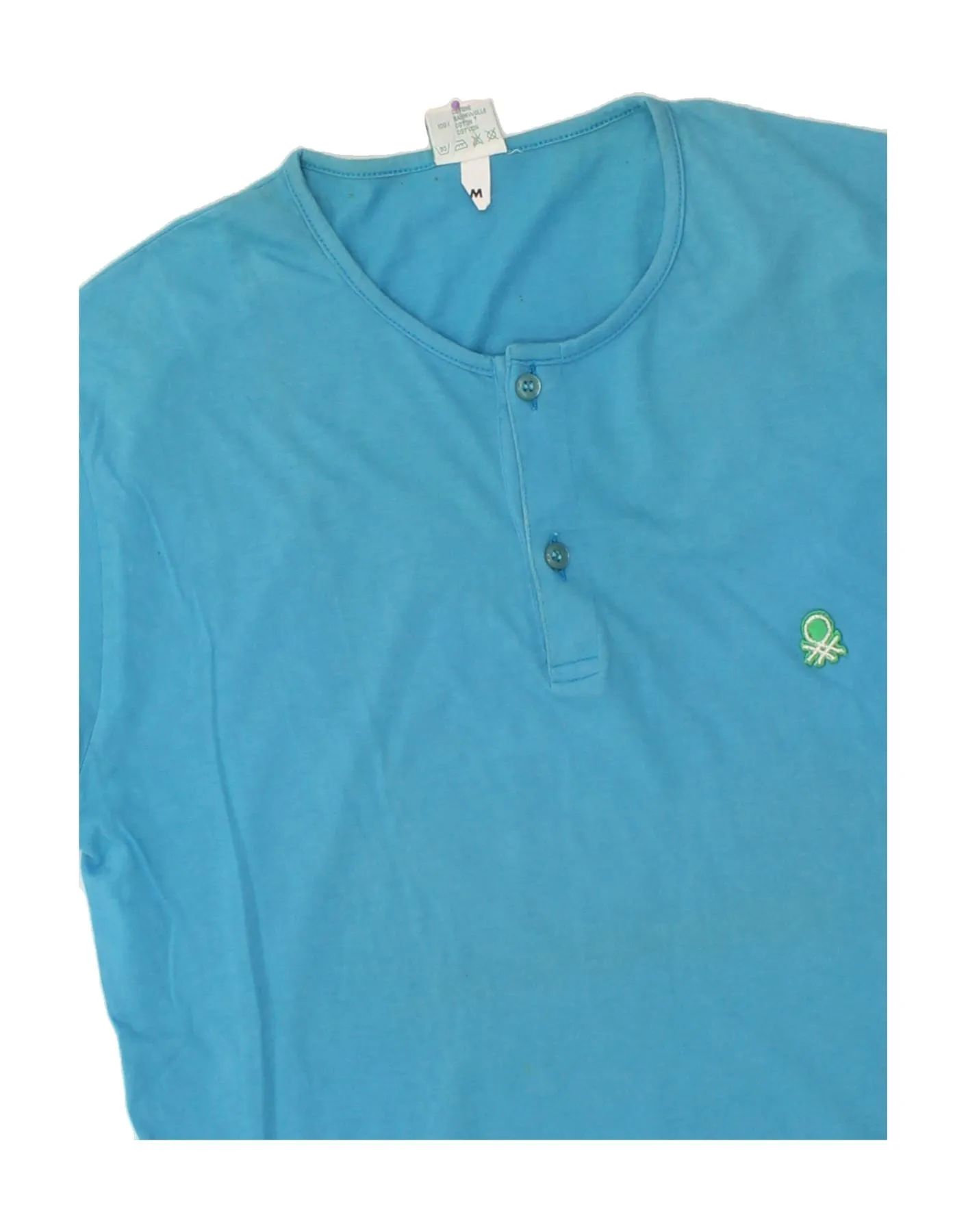 BENETTON Womens T-Shirt Top UK 14 Medium Blue Cotton