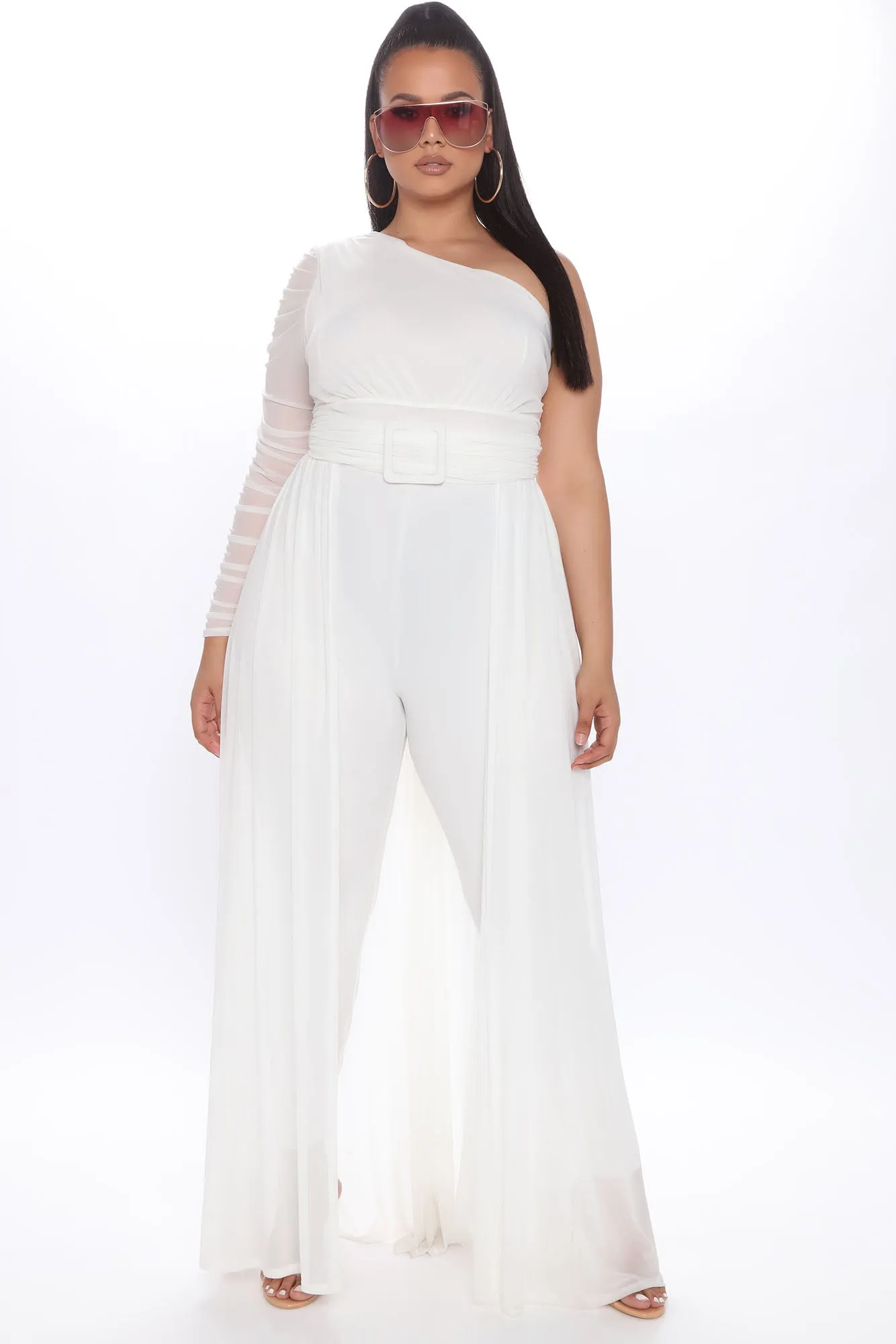 Better Be Sure Mesh Jumpsuit - Off White