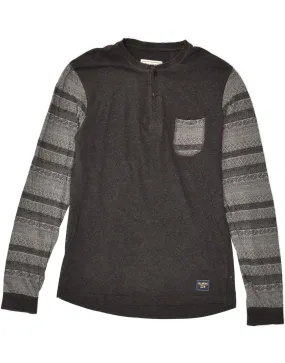 BILLABONG Mens Top Long Sleeve XS Grey Colourblock Cotton