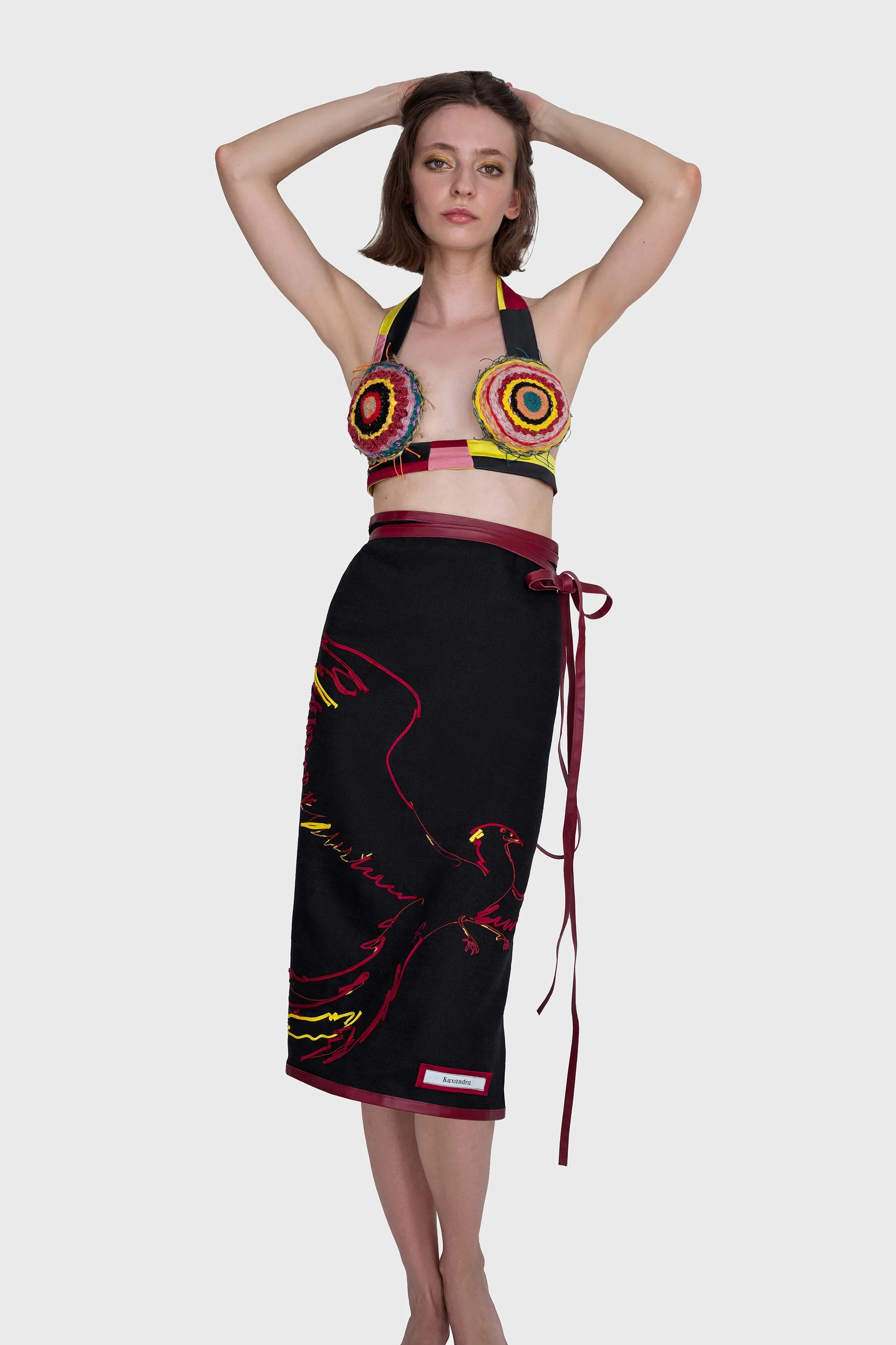 Black Phoenix Dress / Skirt / Coat / Scarf