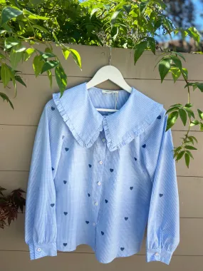 Blue Stripe Peter Pan Shirt