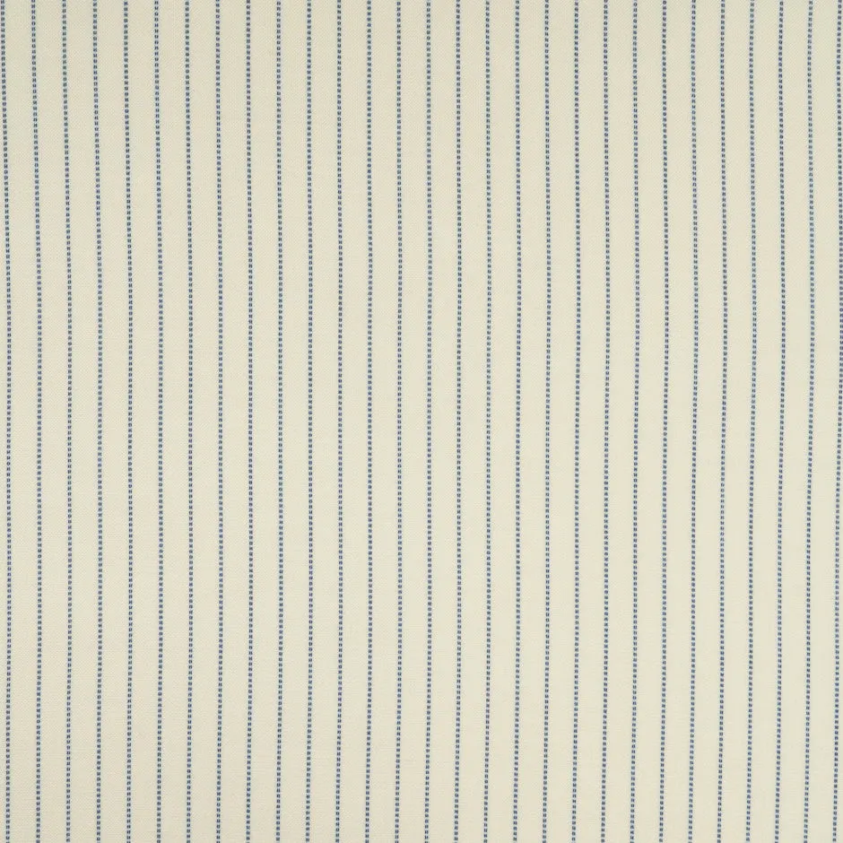 Blue Striped Cream Stretch Wool