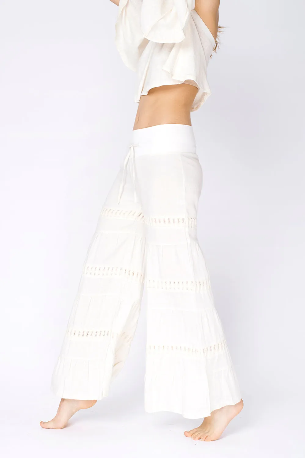 BOHEMIAN LINEN PANTS WHITE