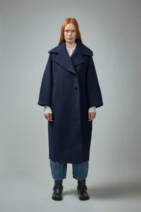 Boiled Wool Large Collar Coat