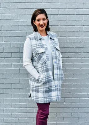 Boiled Wool Long Paid Vest