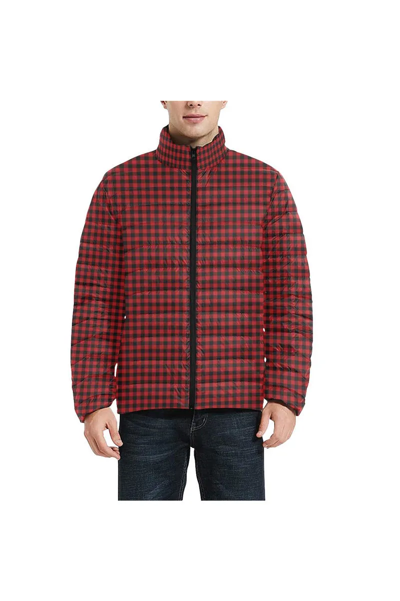 Buffalo Plaid Men's Stand Collar Padded Jacket