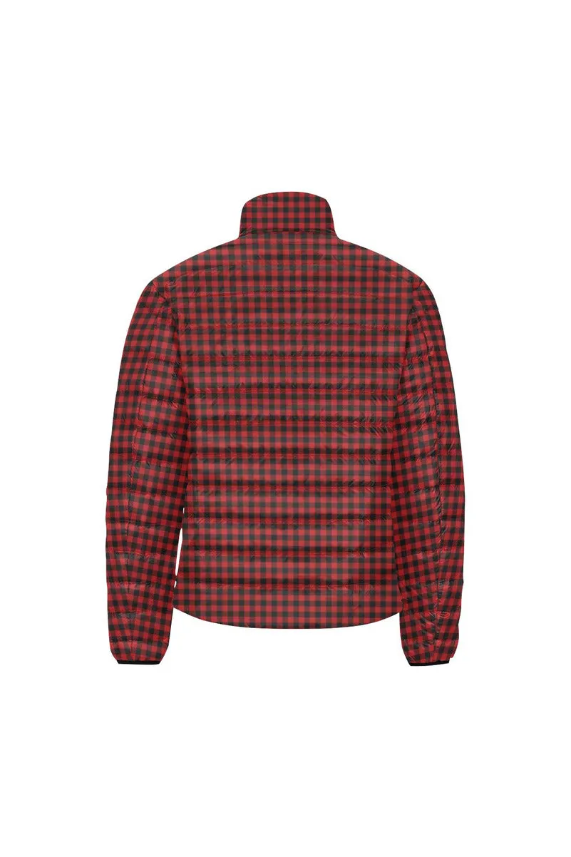 Buffalo Plaid Men's Stand Collar Padded Jacket