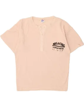 BY AMERICAN Mens Graphic T-Shirt Top Medium Pink Cotton