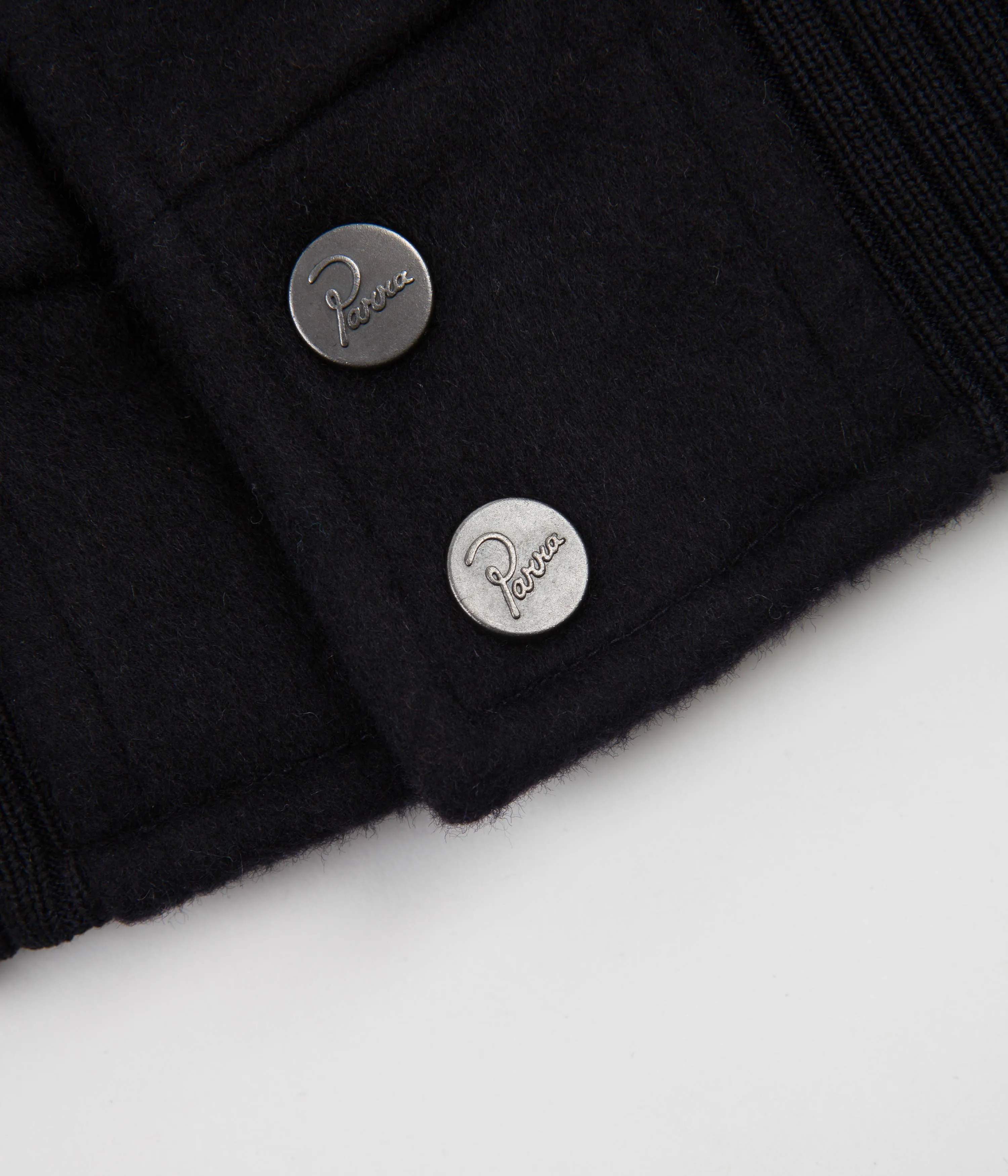 by Parra Sad Pencil Wool Varsity Jacket - Navy Blue