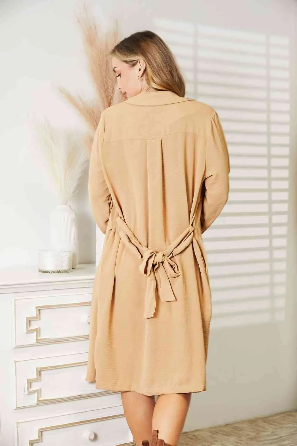 Cade Full Size Tied Trench Coat with Pockets