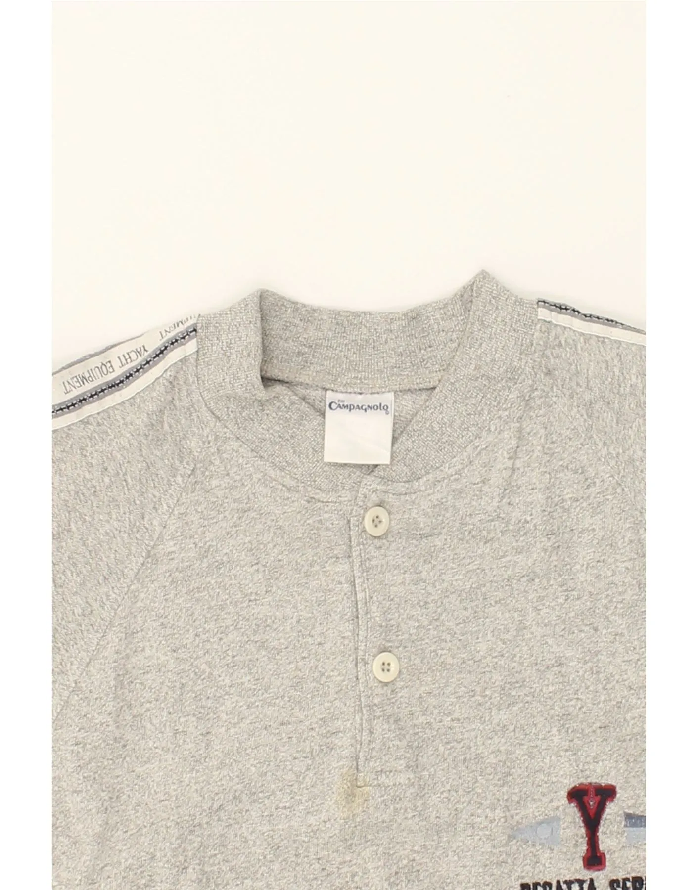CAMPAGNOLO Mens Graphic T-Shirt Top IT 48 Medium Grey Cotton