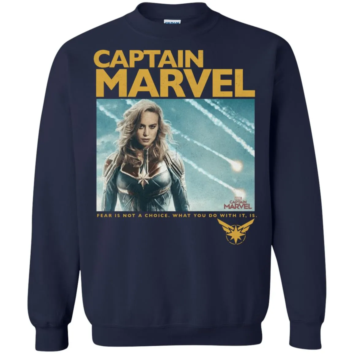 Captain Marvel Vintage Movie Poster Style Crewneck Pullover Sweatshirt