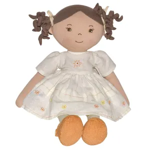 Cecilia Dark Brown Hair in Cream Linen Dress With Display Box
