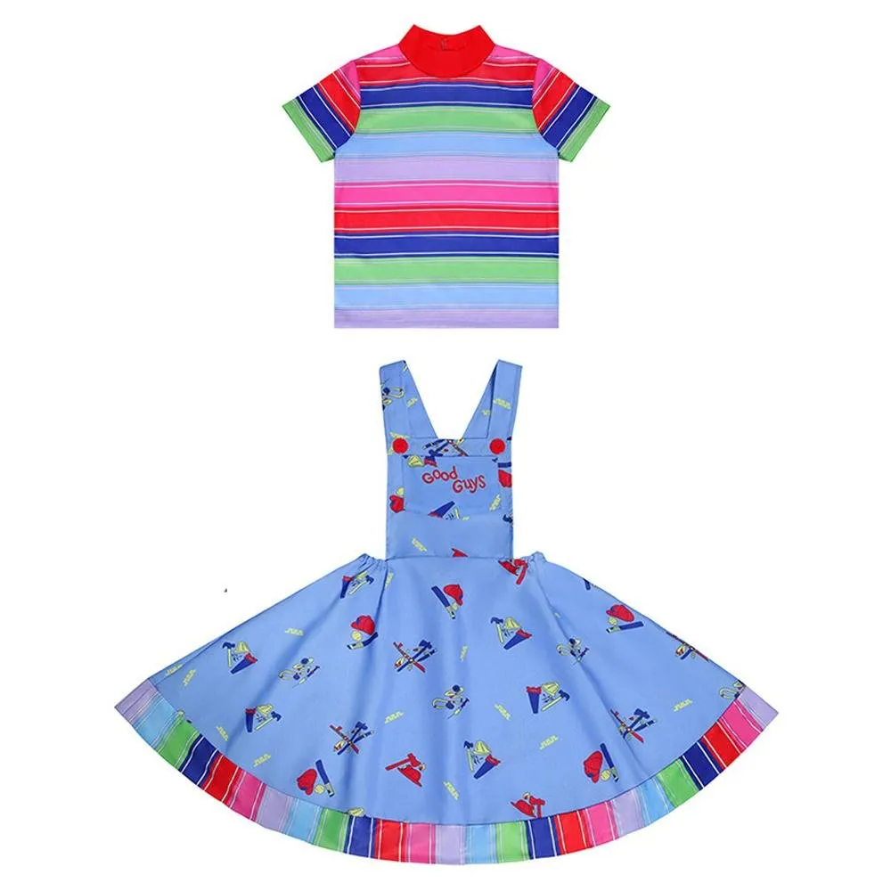 child's kids Chucky Costume Boy Jumpsuit Girls Dress stage Halloween